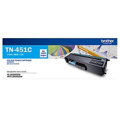 Mực In Laser Brother TN-451C Xanh, Sử Dụng Cho Máy Brother HL-L8260CDN, HL-L8360CDW, MFC-L8690CDW, MFC-L8900CDW - Hàng Chính Hãng