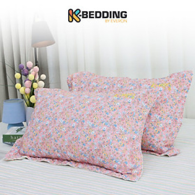 Vỏ Gối Nằm Chần Bông K-bedding By Everon Chất Vải Microtencel Hàn Quốc 45x65cm ( 1 cặp)