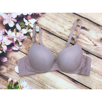 Áo Lót Nữ Trơn Mút Vừa Có Gọng 359 – Dây Gấm Hoa Chìm, Nâng Ngực Tự Nhiên