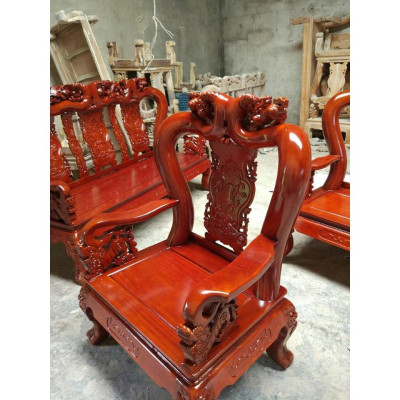 Bàn ghế gỗ phòng khách trạm tứ linh gỗ lim