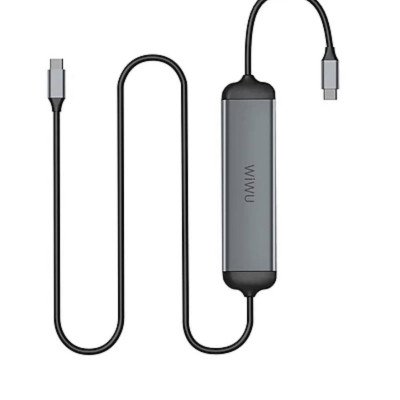 Hub Chuyển Đa Năng WIWU Alpha USB-C A521H 5 in 1 Chất Liệu Hợp Kim Kẽm, Hỗ Trợ Sạc Nhanh - Hàng Chính Hãng 