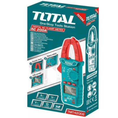 Bộ 3 dụng cụ kiểm tra điện bao gồm kềm đo điện, bút dò điện và đồng hồ vạn năng TOTAL TMT43028 - Độ chính xác cao, màn hình LCD, có kèm pin