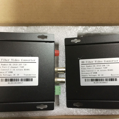 Bộ chuyển đổi video sang quang 2 kênh  GNETCOM HL-2V1D-20T/R-720P (2 thiết bị,2 adapter,cổng điều khiển) - Hàng Chính Hãng