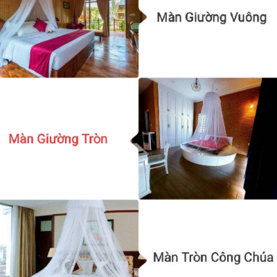 Màn Cho Giường Tròn - Màn Tròn Cao Cấp Mộc Miên ( Hình thật )