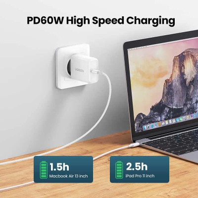 Ugreen UG60552US300TK 2m 5A cáp usb type c revolution 2.0 vỏ abs màu trắng - HÀNG CHÍNH HÃNG