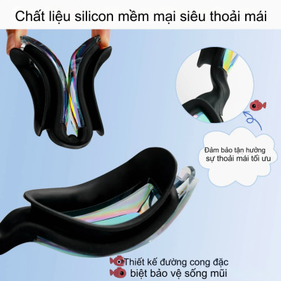 Kính bơi cao cấp tráng gương đa sắc chống tia UV