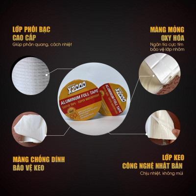 Băng keo chống thấm x2000 băng keo siêu dính Nhật Bản chống thấm dột, dán tường, dán mái tôn, bể bơi