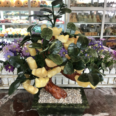 Cây tài lộc thỏi vàng phong thủy đá thạch anh vàng - Cao 35 cm