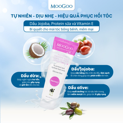 Dầu xả tóc Moogoo thuần chay tự nhiên phục hồi và dưỡng ẩm cho tóc
