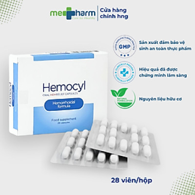 Hemocyl-TPBVSK: Giải pháp đột phá trong quản lý bệnh trĩ mà không cần phẫu thuật-Hỗ trợ cải thiện triệu chứng: đau rát, ngứa, chảy máu khi đi ngoài do trĩ. Ức chế sự phát triển vi sinh vật giúp hỗ trợ cải thiện nguy cơ nhiễm trùng thứ phát tại búi trĩ.