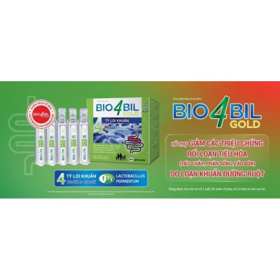 Men vi sinh Bio 4 Bil Gold - bổ sung 5 tỷ lợi khuẩn đường ruột, giúp giảm các triệu chứng rối loạn tiêu hóa