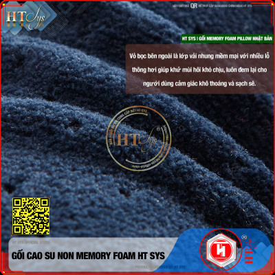 Gối ngủ cao su non HT SYS - Ruột gối Memory Foam công nghệ Nhật Bản - Gối giúp ngủ nhanh , chống mỏi vai gáy - Mang đến giấc ngủ ngon cho mọi nhà