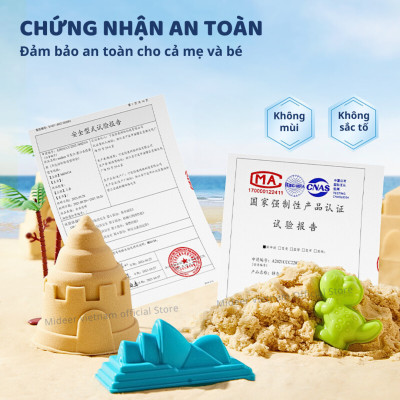 Cát động lực cho bé Mideer an toàn kèm khuôn dụng cụ, cát trọng lực dẻo tạo hình Magic Sand Play