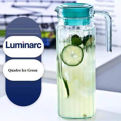 Bình thủy tinh đựng nước trong suốt Luminarc Quadro Ice Green 1,1L - L0534