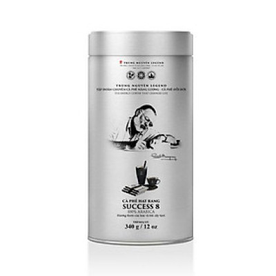 Cà Phê Hạt Mộc Trung Nguyên Legend Success 8 – Lon 340g – 100% Arabica, Hương Hoa Trái Cây Tươi