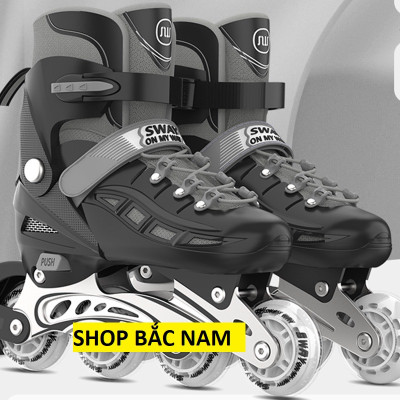 Giày trượt patin SWAY bánh cao su sáng led tặng kèm bảo hộ chân tay,