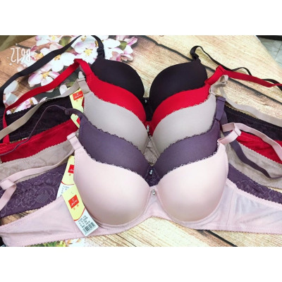 Áo Lót Nữ Trơn Mút Vừa Có Gọng 359 – Dây Gấm Hoa Chìm, Nâng Ngực Tự Nhiên