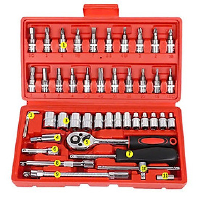 Bộ Dụng Cụ Sửa Xe Chất Lượng Cao: Mở Bu Lông Ốc VíJt Đa Năng 46 Chi Tiết Hàng Dày Loại Tốt, ĐÈN TRANG TRÍ