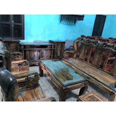 Bàn ghế tiếp khách đẹp gỗ Tràm tay 10 giá rẻ