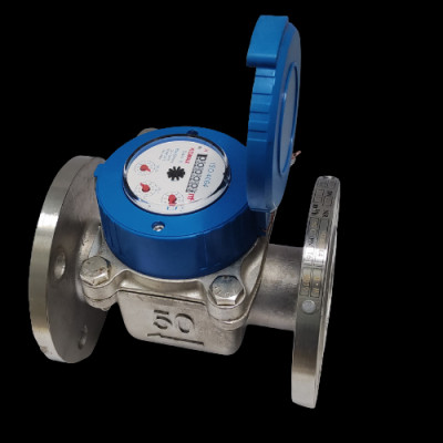 Đồng hồ nước Komax thân inox DN50 nối bích có tem giấy hiệu chuẩn đầy đủ, dùng cho các nhà máy, xí nghiệp, công ty về hóa chất, thực phẩm, nước sạch - HÀNG CHÍNH HÃNG