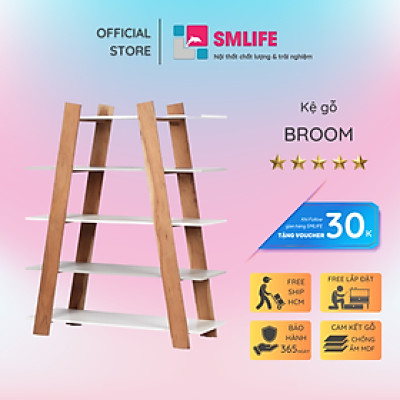 Giá sách gia đình thiết kế đẹp hiện đại SMLIFE Broom