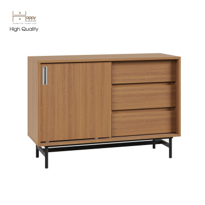 [Happy Home Furniture] LUCA, Tủ lưu trữ cánh lùa 3 ngăn kéo - Chân sắt, 100cm x 36cm x 70cm ( DxRxC), TCL_019
