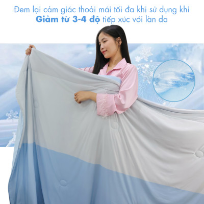 [CHĂN HÈ MÁT LẠNH] Mền lạnh I Cool Advance NIN House NM8034 1m6x2m1 | Chăn chần bông Ice Silk lạnh như tencel
