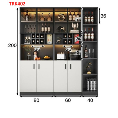 Tủ rượu cánh kính, tủ trưng bày rượu TRK402 - Nội thất lắp ráp Viễn Đông ADV
