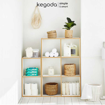 Tủ Sách Gỗ Có Hậu, Đợt Di Động Điều Chỉnh Với 3 Tầng 6 Ngăn KEGODA KGD34