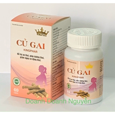 Viên uống dưỡng thai Củ gai Kingphar , hộp 40v, an thai, hỗ trợ giảm nguy cơ động thai