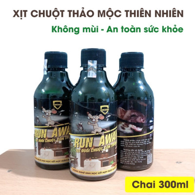 Xịt Đuổi Chuột Run Away - Không Mùi, An Toàn - Xua Đuổi Chuột, Gián, Côn Trùng ... Chỉ Sau 1 Lần Xịt