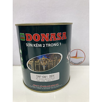 Sơn Sắt Kẽm Donasa 2 trong 1 màu DAF 1081 Đen bóng _ 800ml