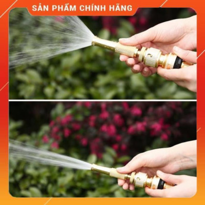 TLG- Bộ dây vòi xịt nước rửa xe, tưới cây , tăng áp 3 lần, loại 7m, 10m 206587 đầu đồng,cút đồng+ mở chai
