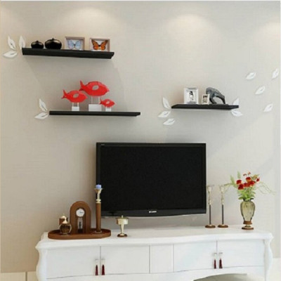 Kệ Treo Tường 3 Thanh Ngang Dài 50cm x Sâu 15cm Màu Đen