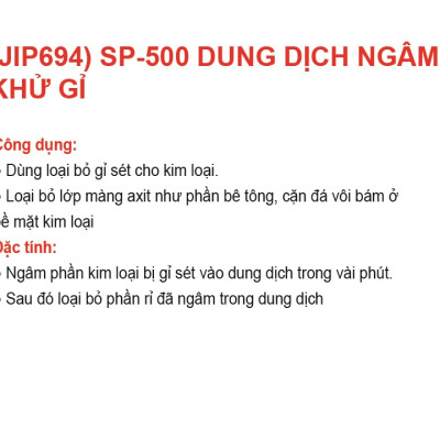 Chai xịt hóa chất tẩy rỉ sét JIP 694 500ml - Hàng chính hãng ICHINEN Nhật Bản - Loại bỏ hoàn toàn rỉ sét trên kim loại và máy móc