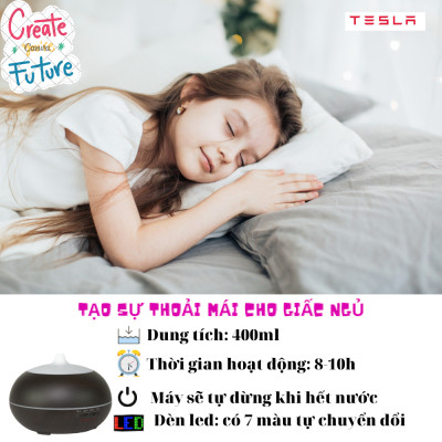 Máy khuếch tán tinh dầu TESLA 400ml, máy phun sương xông tinh dầu hình bí ngô TL020 trang trí phòng khách
