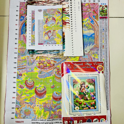 Tranh thêu kín Vườn cổ tích vs8177, kích thước 50 x 68 cm