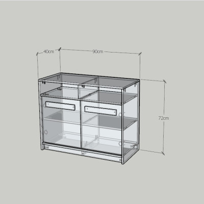 HAPPY FURNITURE , Tủ lưu trữ 2 cửa mở - RUBEL, TCM_224, 90cm x 40cm x 72cm DxRxC