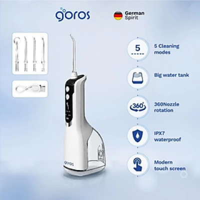 Máy Tăm Nước Cầm Tay GOROS Aqua 360 Water Flosser - Hàng Chính Hãng