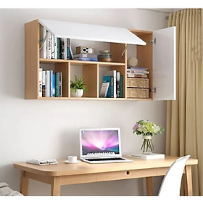 Kệ Tủ Sách Treo Tường 4 Ngăn 2 Cánh Tundo CTKT707 KT 120x65x24 cm