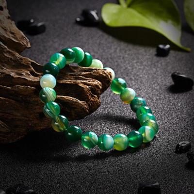 Vòng Tay Đá Mã Não Xanh Phong Thủy – Đá Thiên Nhiên, Đẹp Sang Trọng, Giá Siêu Rẻ