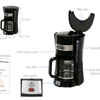 Máy pha cà phê Delonghi ICM15210.1 - 900W - 1.25LÍT - Hàng Chính Hãng