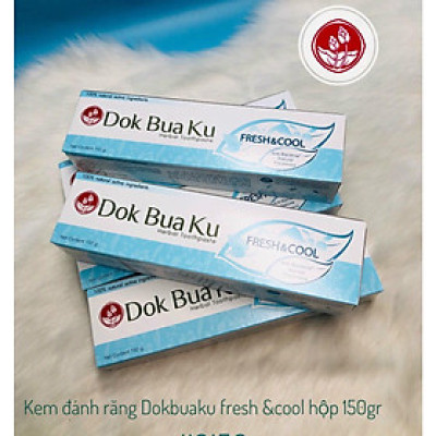 Kem đánh răng thảo dược thơm mát trắng sáng răng hương bạc hà Dokbuaku COOL & FRESH - 150g/Tuýp