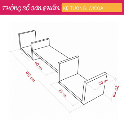 Giá sách treo tường kiểu dáng nhỏ SMLIFE Wicoa