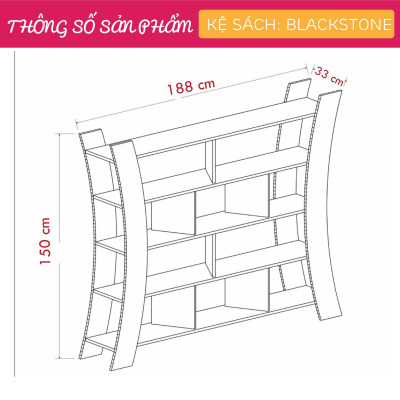 Giá sách gỗ công nghiệp trang trí đẹp SMLIFE Blackstone