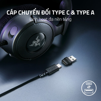 Tai Nghe Gaming Kraken V4 X | Kết Nối Dây Type C/A | Driver 40MM | Micro Thu Gọn | Âm Thanh 7.1 | Vải Đệm Tai Hybrid | Led RGB | Hàng Chính Hãng