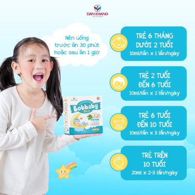 Siro ăn ngủ ngon cho bé BobBaby Dân Khang cải thiện chứng biếng ăn giúp bé ăn ngon ngủ sâu giấc hộp 20 ống x 10ml