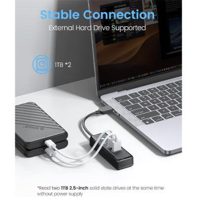 Bộ Chia Orico USB-A sang 2 cổng USB 3.0 5Gbps + 1 cổng TypeC 5Gbps PWC2U-U3-015 - Hàng Chính Hãng