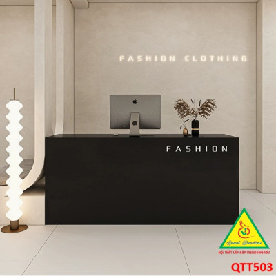 Bàn thu ngân, bàn lễ tân, bàn tính tiền bằng gỗ MDF QTT503 - NỘI THẤT LẮP RÁP VIENDONGADV