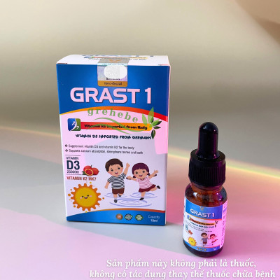 [TPBVSK] Grast 1 Bổ Sung Vitamin K2+D3 Hỗ Trợ Tăng Cường Hấp Thu Canxi Cho Bé